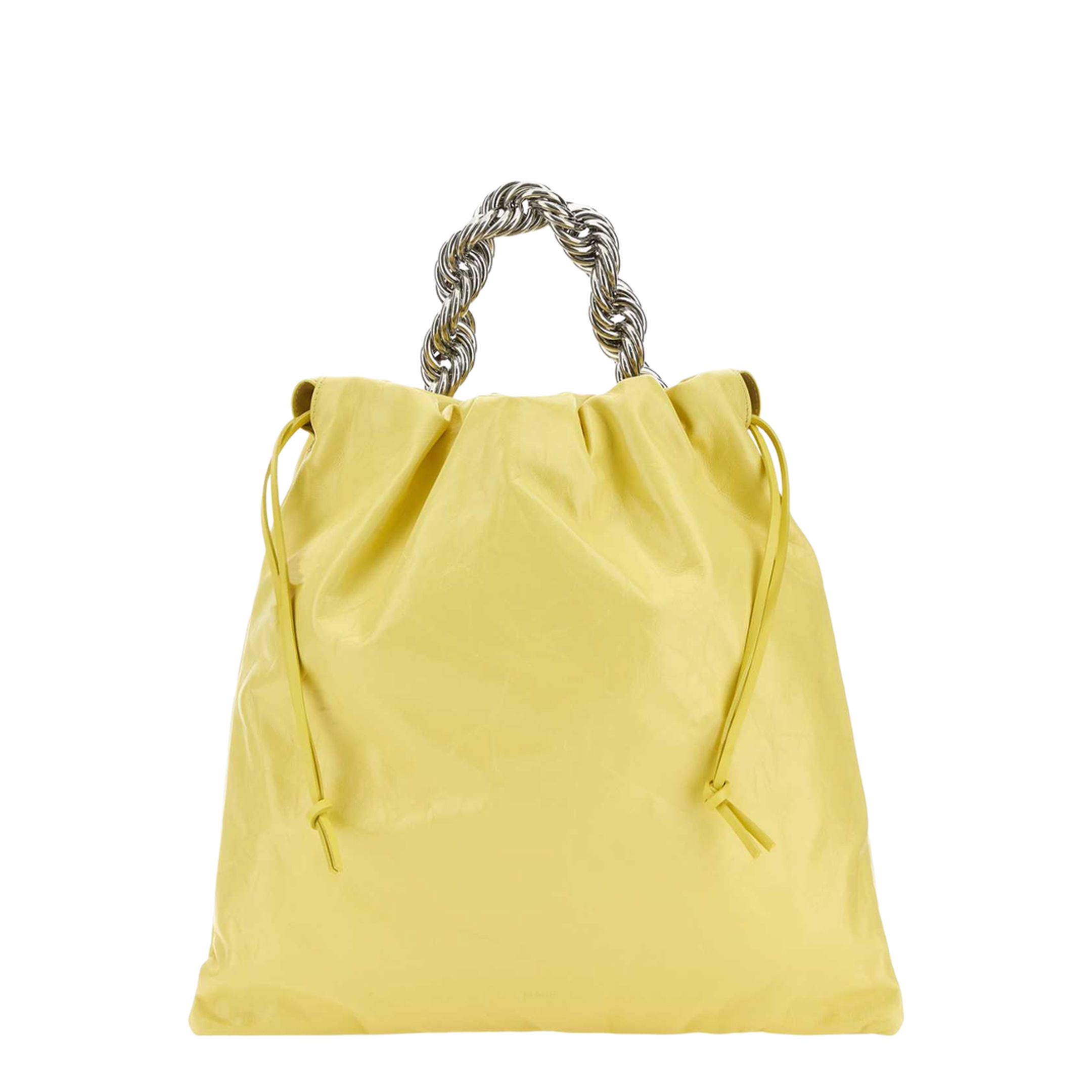 Yellow Leather Bucket Bag