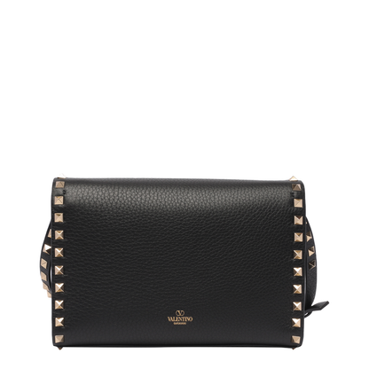Black Small Rockstud Crossbody Bag