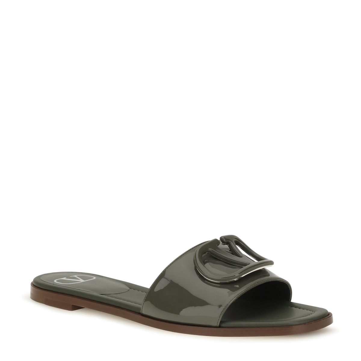 MAYFEYR - Valentino - Vlogo Patent Leather Slide Sandals - 9W2S0BD5DUW0IO
