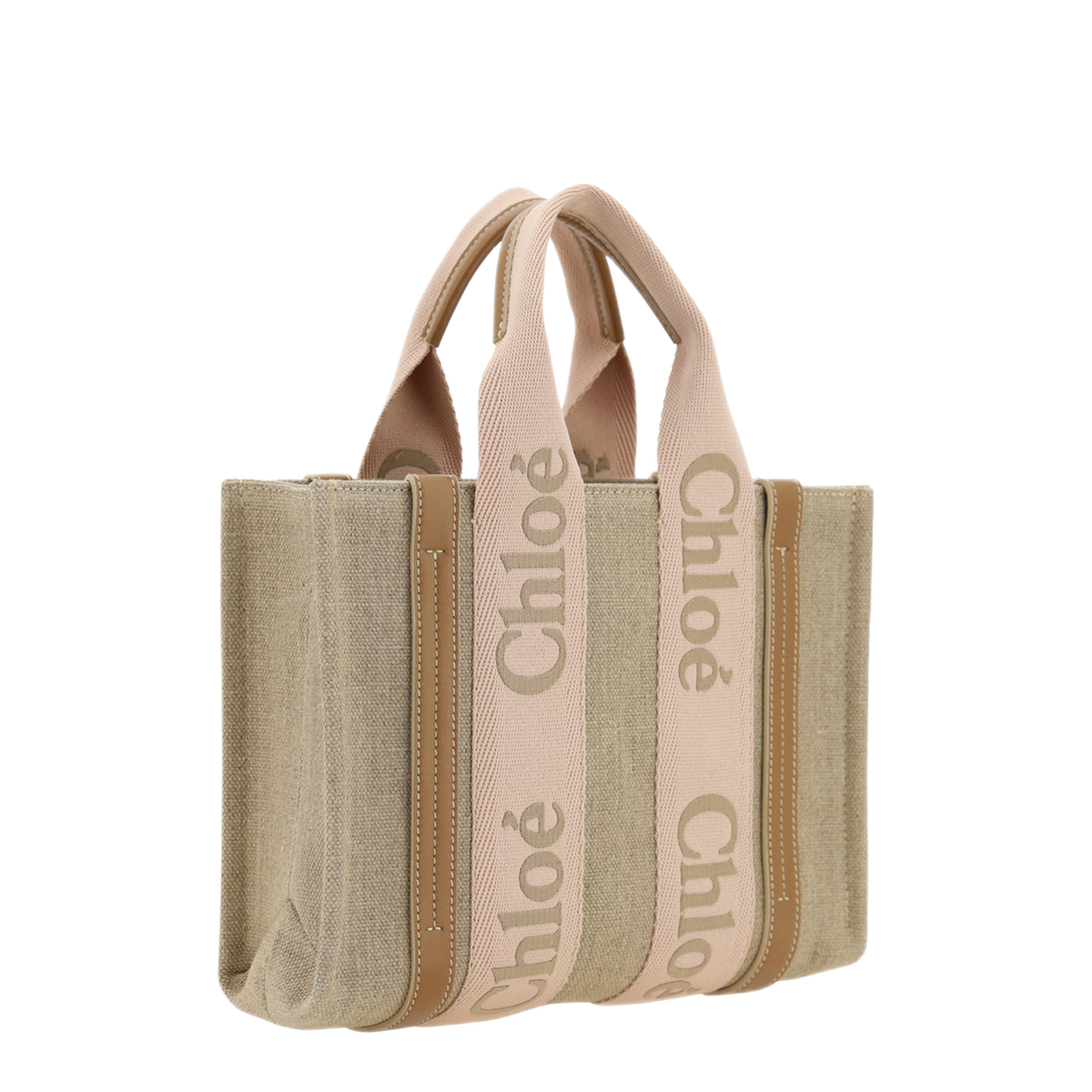 Woody Small Linen Tote - Blushy Beige