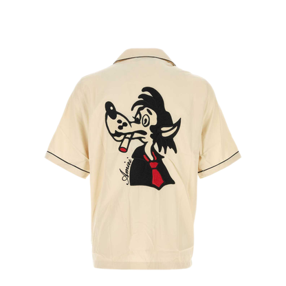 MAYFEYR - Amiri - Wolf Embroidered Camp Shirt - AM426SH068ALABASTER