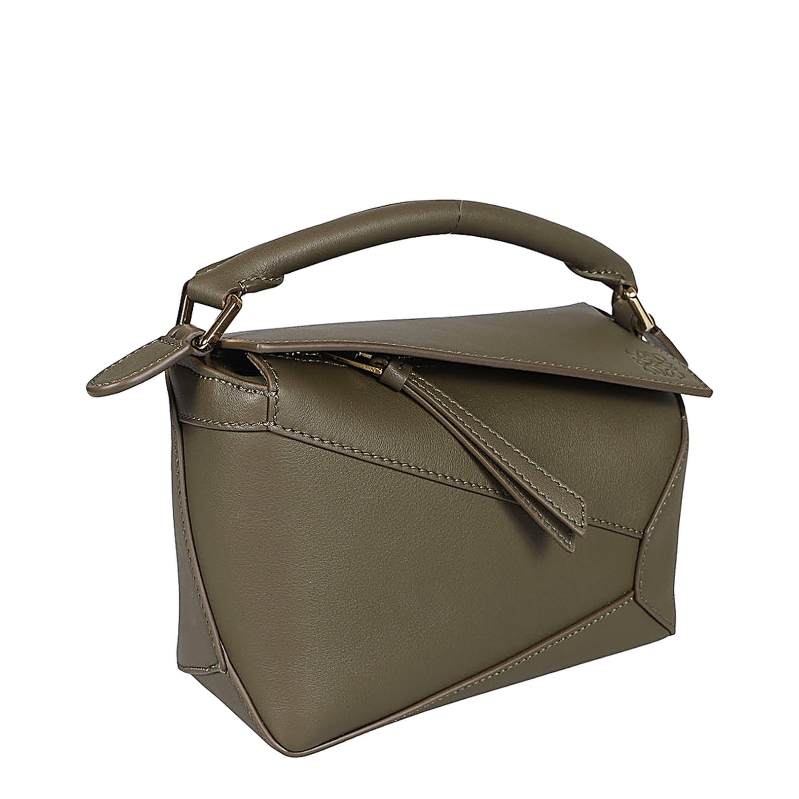Mini Puzzle Shoulder Bag - Dark Khaki Green