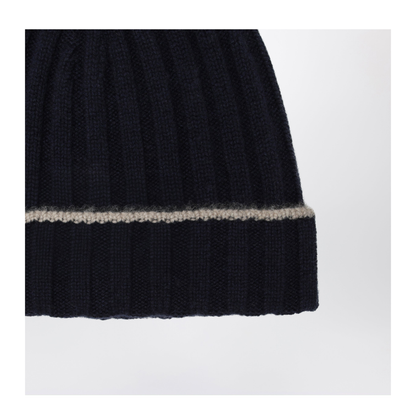 MAYFEYR - Brunello Cucinelli - Ribbed Cashmere Beanie In Navy Blue - M2240900WSCU715