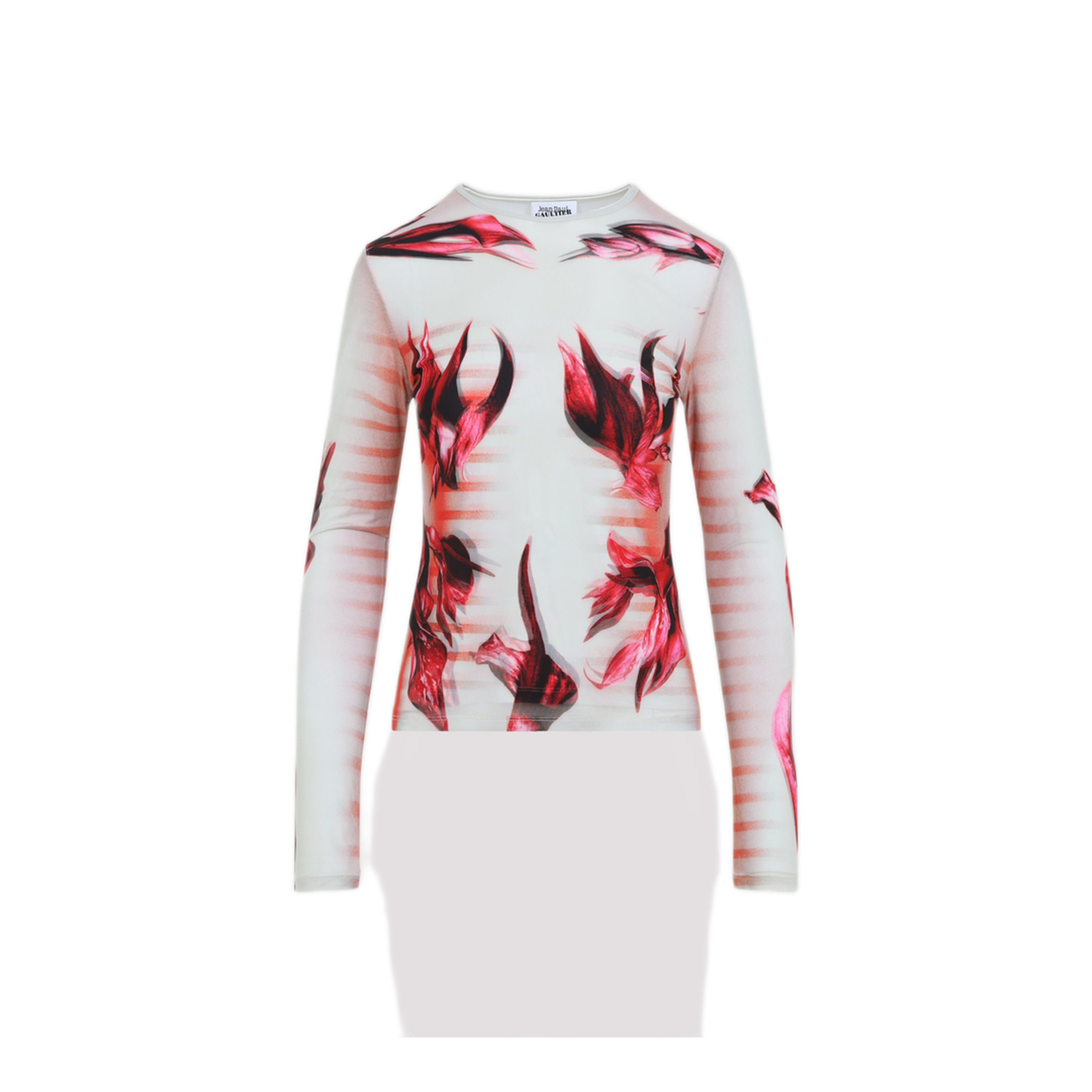 MAYFEYR - Jean Paul Gaultier - Layered Long Sleeves Top Printed Flower Body Morphing Mariniere - 2533FTO264T581422030422030