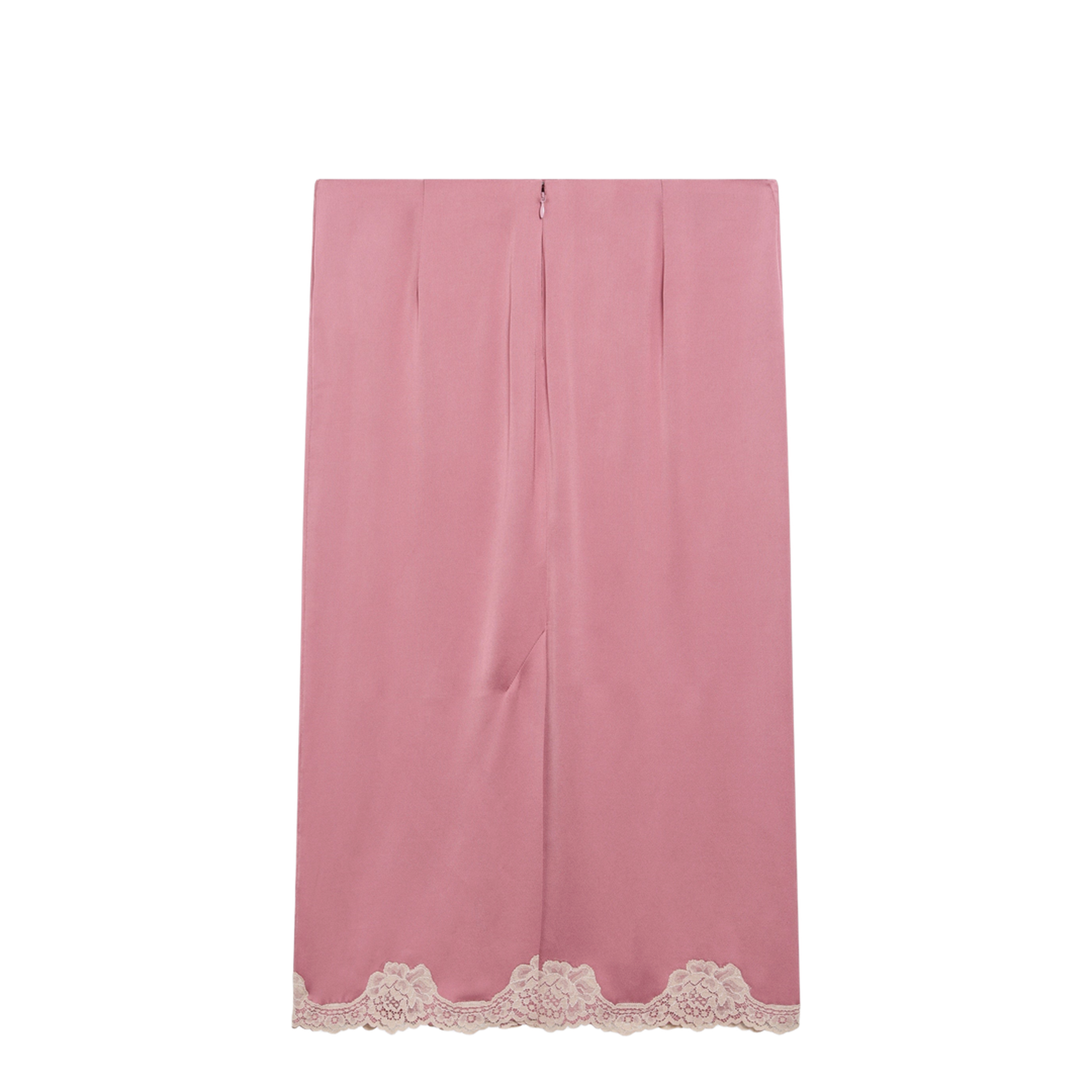 MAYFEYR - Valentino - Pink Cady Midi Skirt With Lace Details - 8B0RAF309VQO45