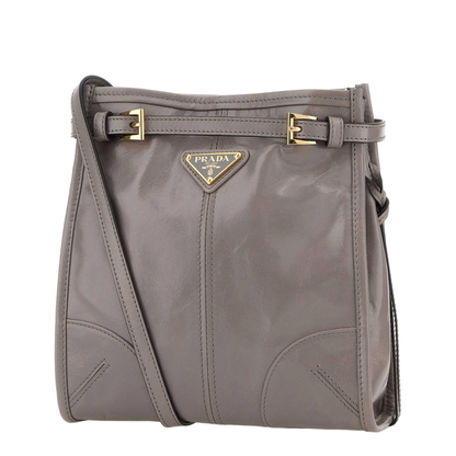 MAYFEYR - Prada - Dove Grey Leather Mini Crossbody Bag - 1BH2292CYRF03SF