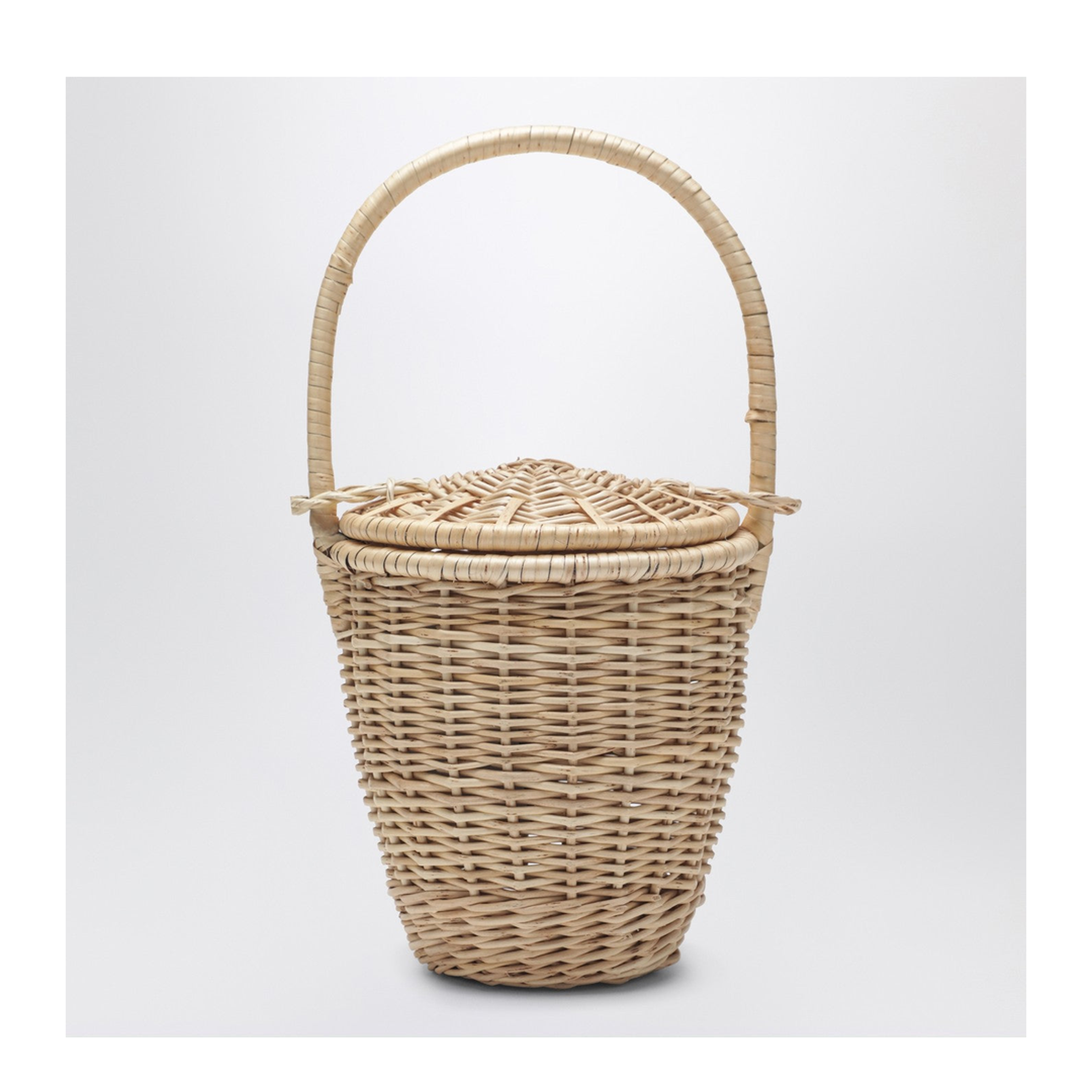 Beige Wicker Bucket