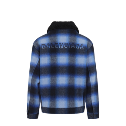 Plaid Wool Flannel Bomber Jacket