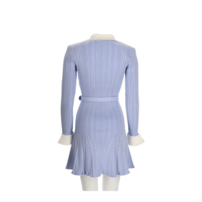 MAYFEYR - Self Portrait - Mini Abito A Coste - PF26131SBLBLUE