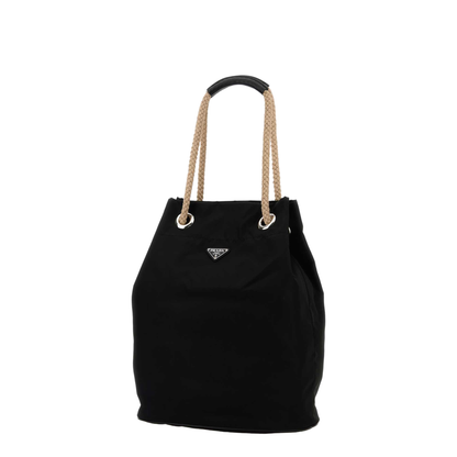 Black Re-Nylon Shopping Bag
