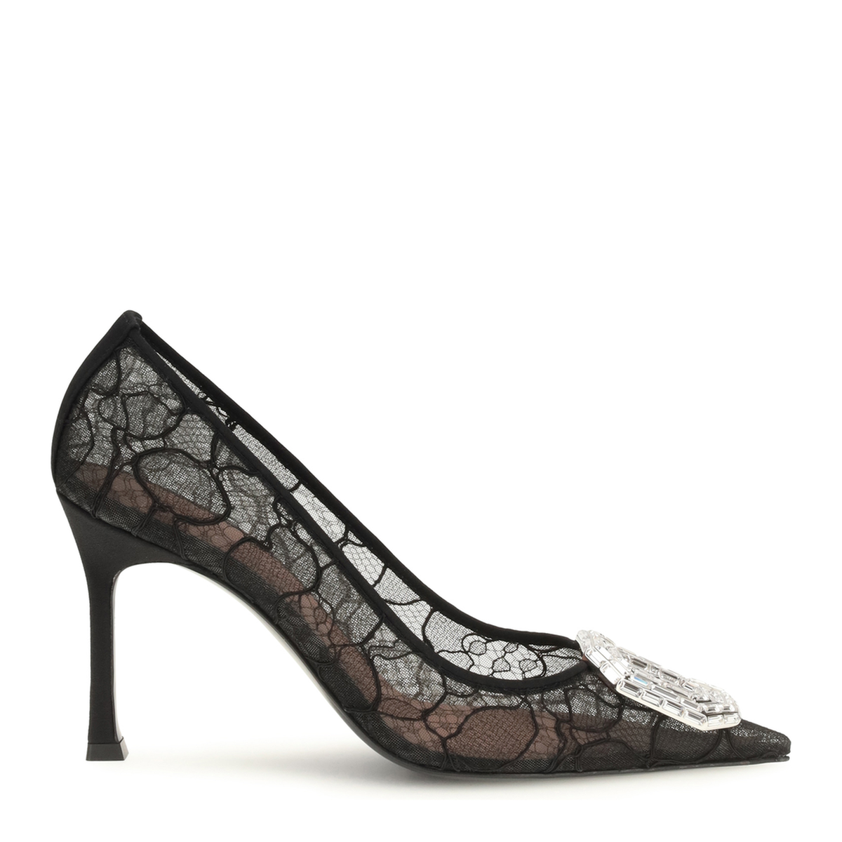 MAYFEYR - Amina Muaddi - Camelia Lace Pumps - 18S366720CAMBLACKLACEB