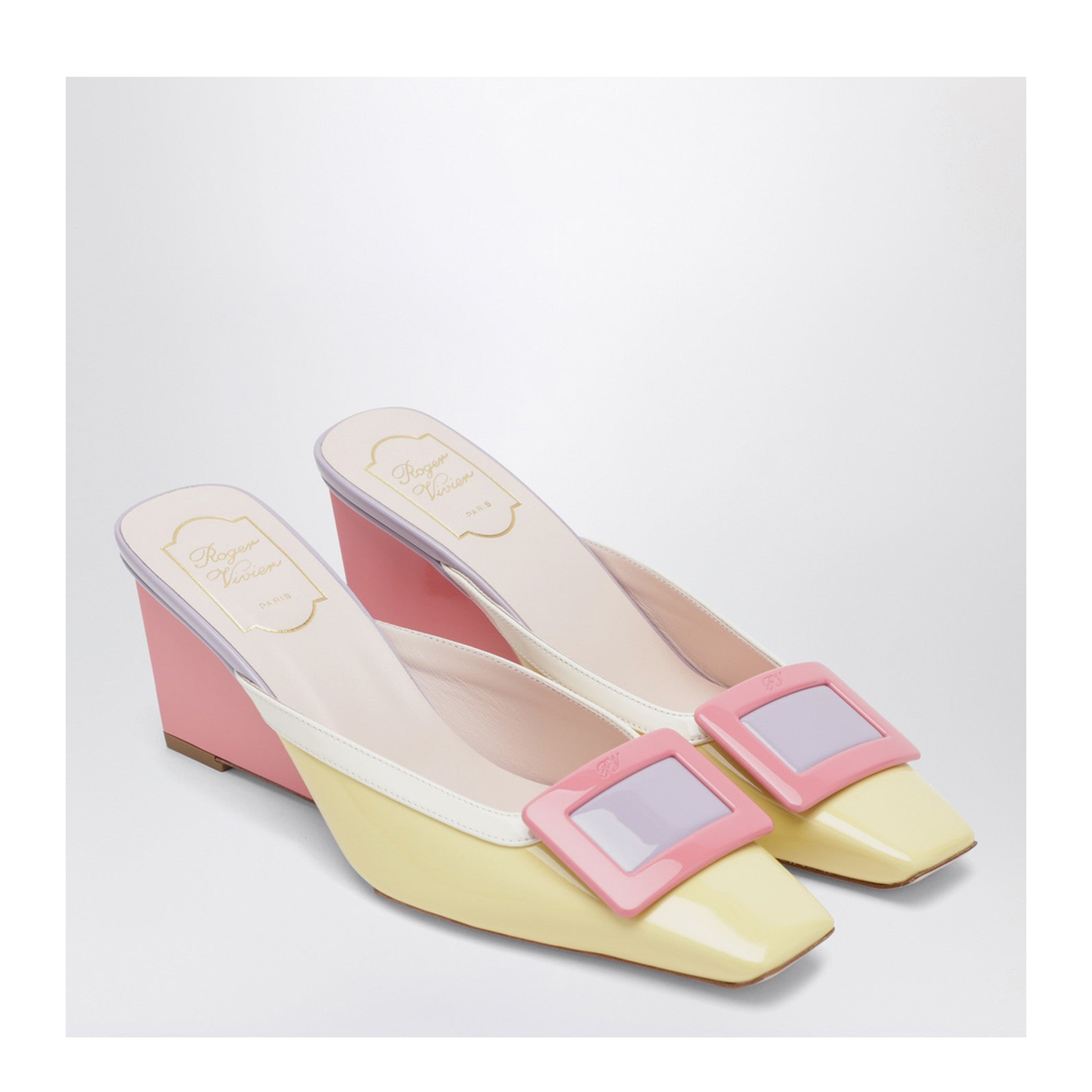 Belle Vivier Wedge mules in patent leather