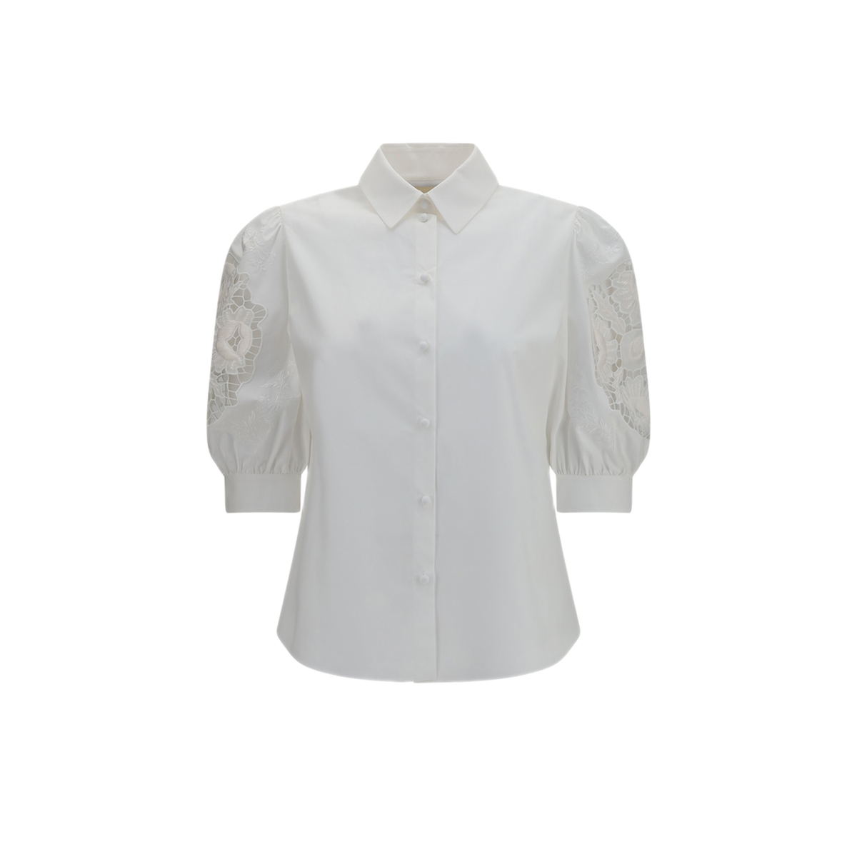 MAYFEYR - Valentino - Shirt With Sangallo Lace Sleeves - 9B3AA0H65A6001
