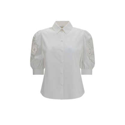 MAYFEYR - Valentino - Shirt With Sangallo Lace Sleeves - 9B3AA0H65A6001