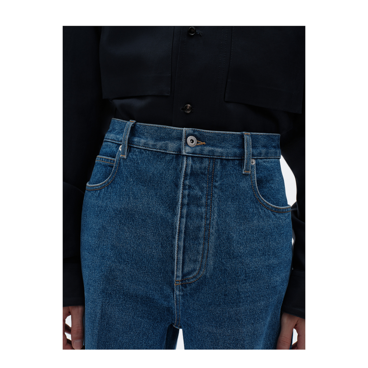 Wide Leg Medium Indigo Wash Jeans