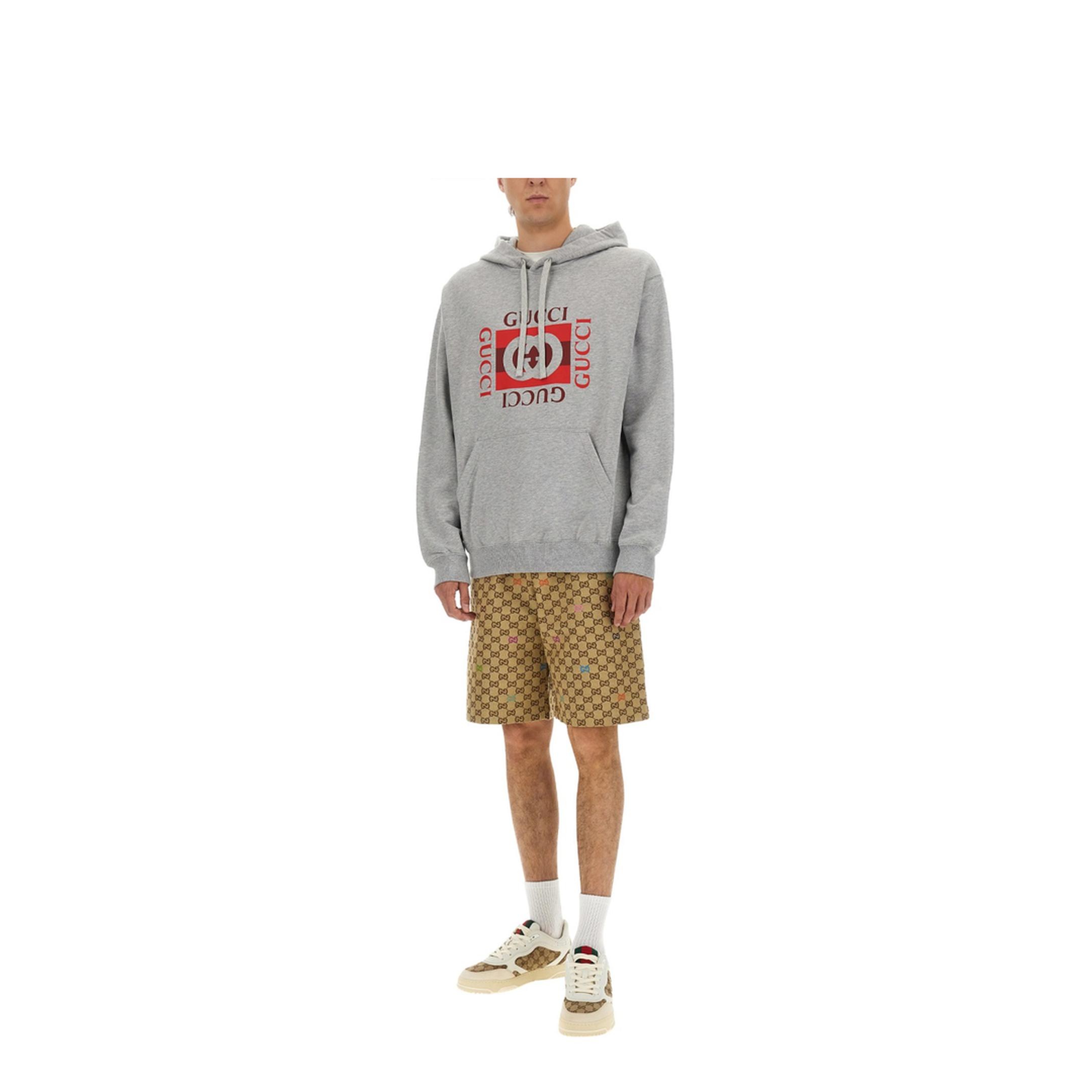 Canvas Shorts in Camel and Dark Brown