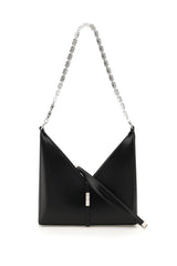 Small Moon Cut Out Shoulder Bag, Silver Hardware