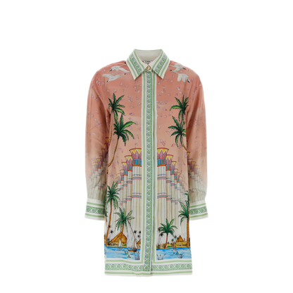 MAYFEYR - Casablanca - Printed Twill Shirt Dress - WPF26DR16701ETHEREAL