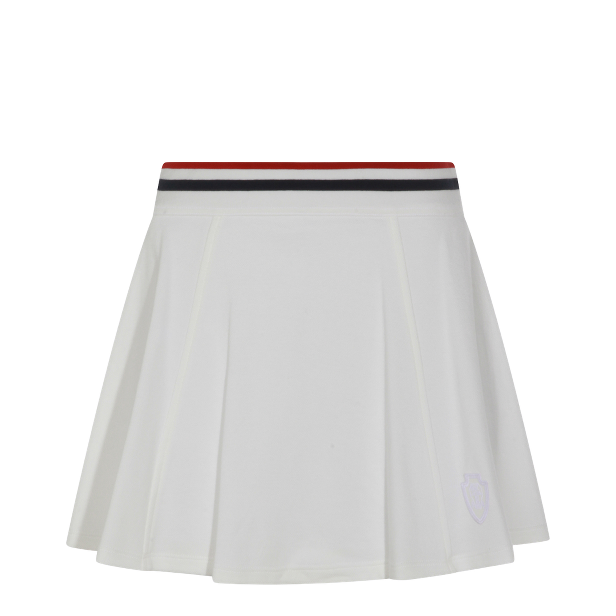 Striped-Trim A-Line Mini Skirt White