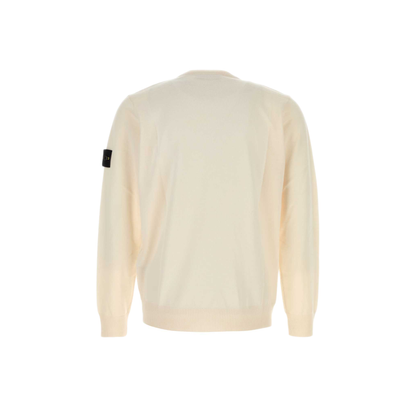 MAYFEYR - Stone Island - Ivory Wool Crew Neck Sweater - L2S155100071S00C4V0093