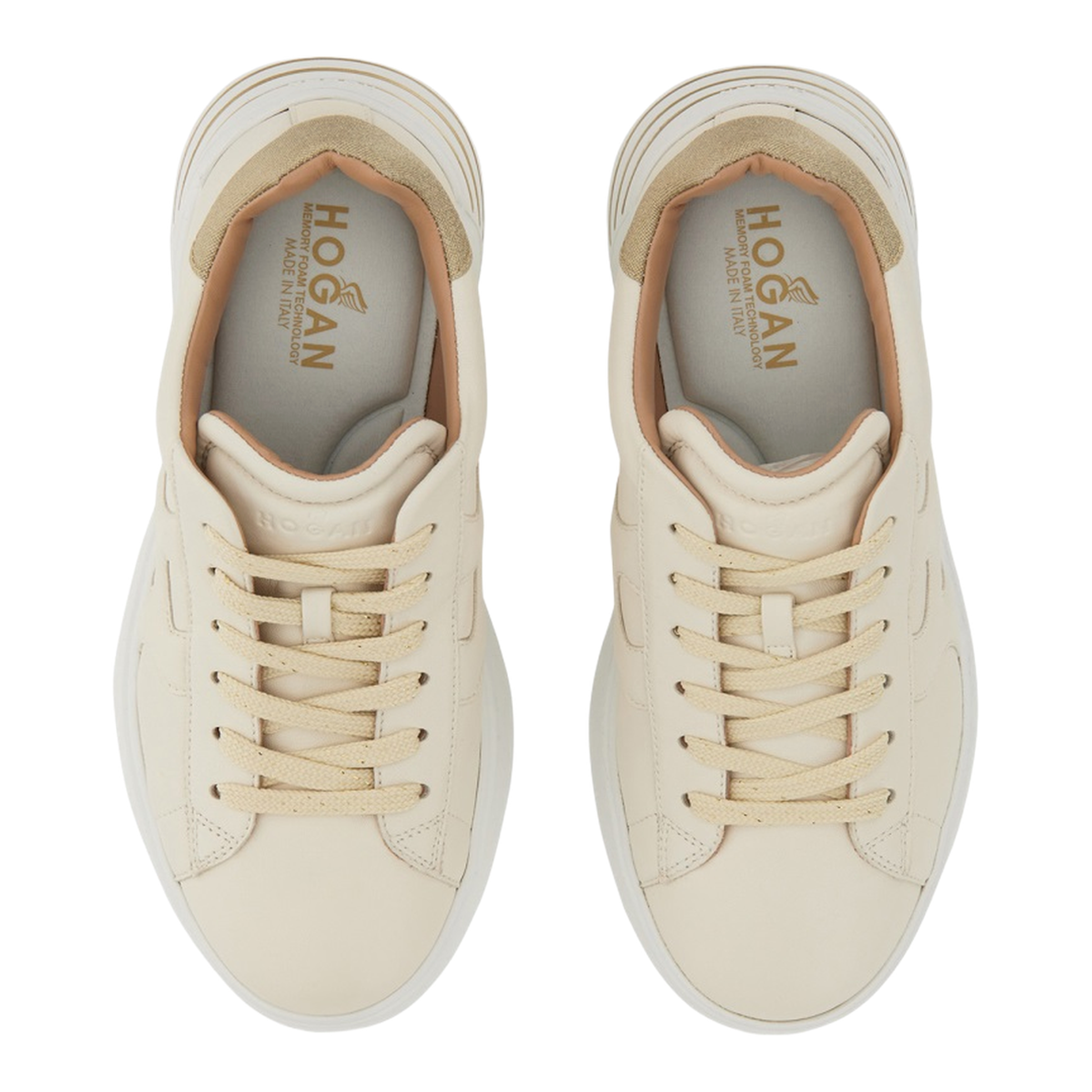 Glitter-Detail Leather Sneakers