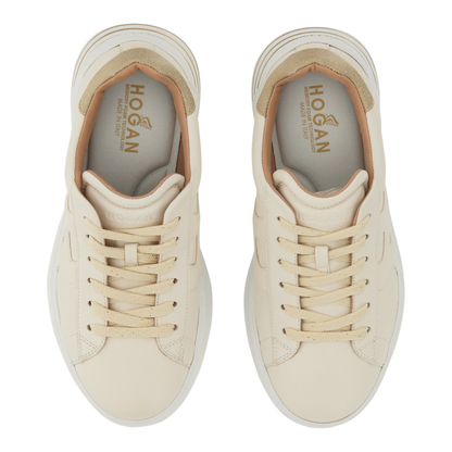 Glitter-Detail Leather Sneakers