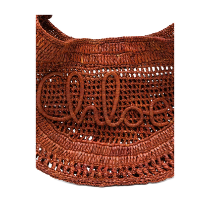 Summer Banana Raffia Hobo Bag - Brown