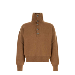 Camel High Neck Wool Sweater