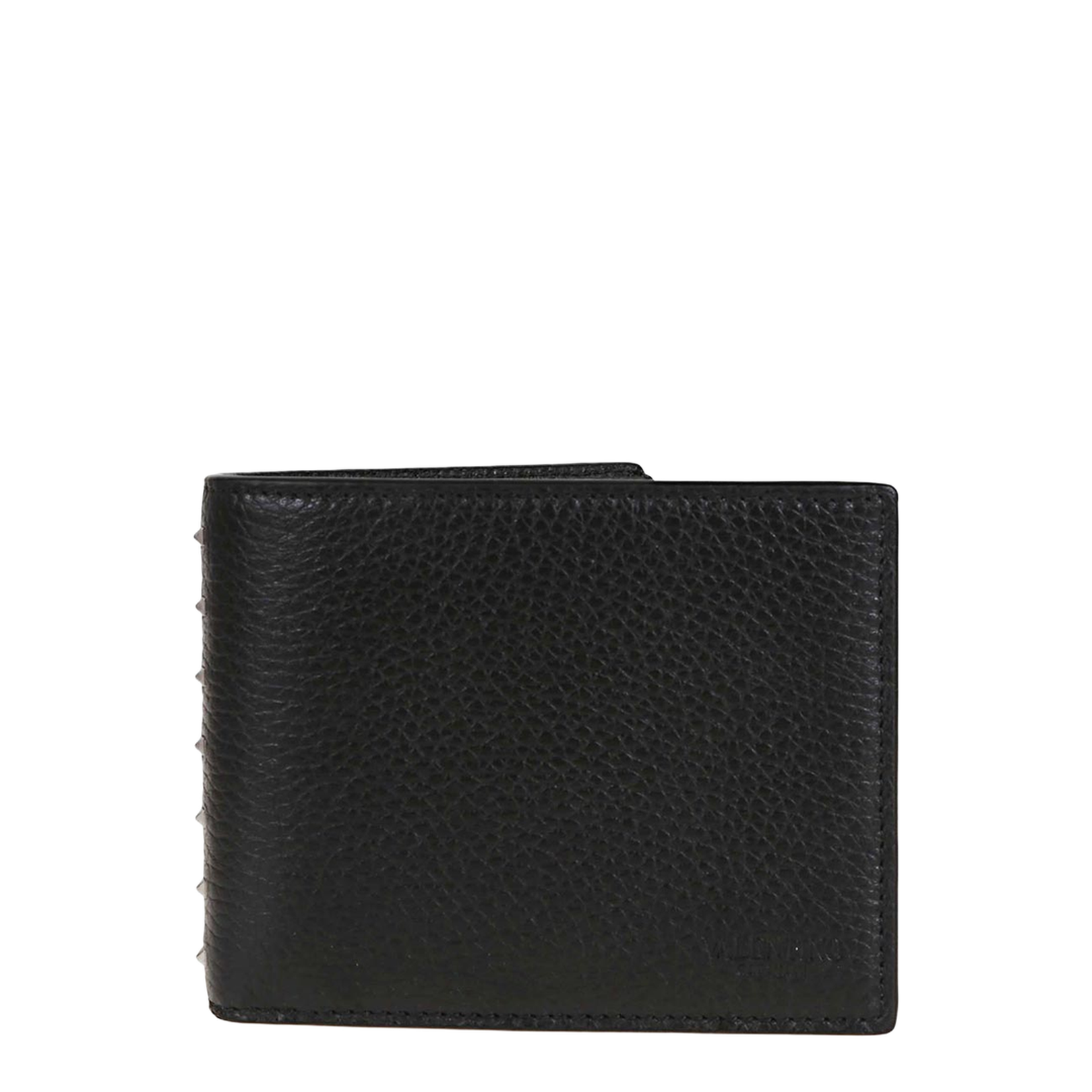 Rockstud Wallet in Grainy Calfskin