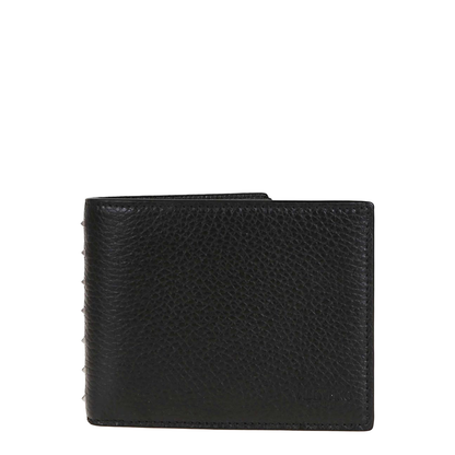 Rockstud Wallet in Grainy Calfskin