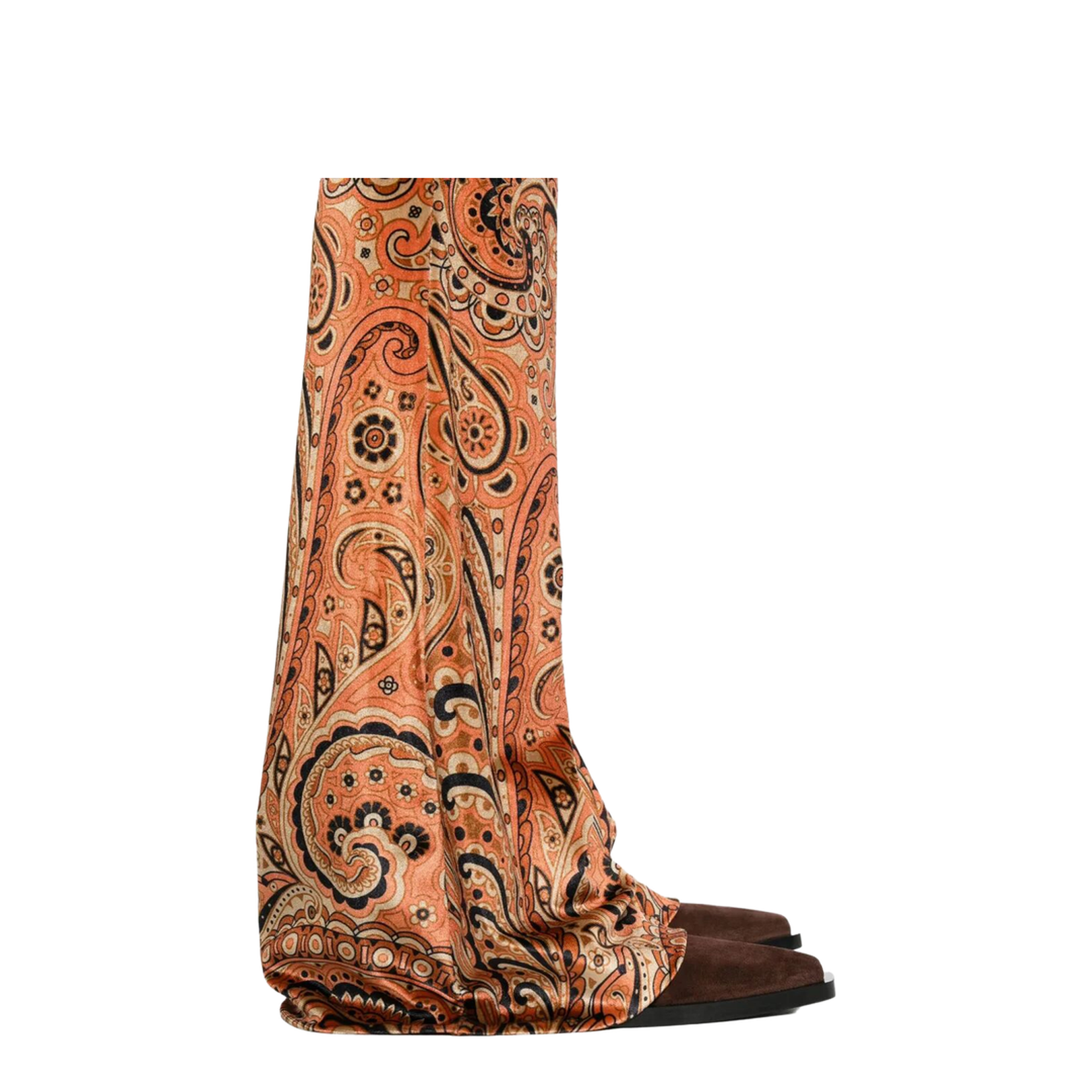 Paisley-Print Flared Viscose Trousers