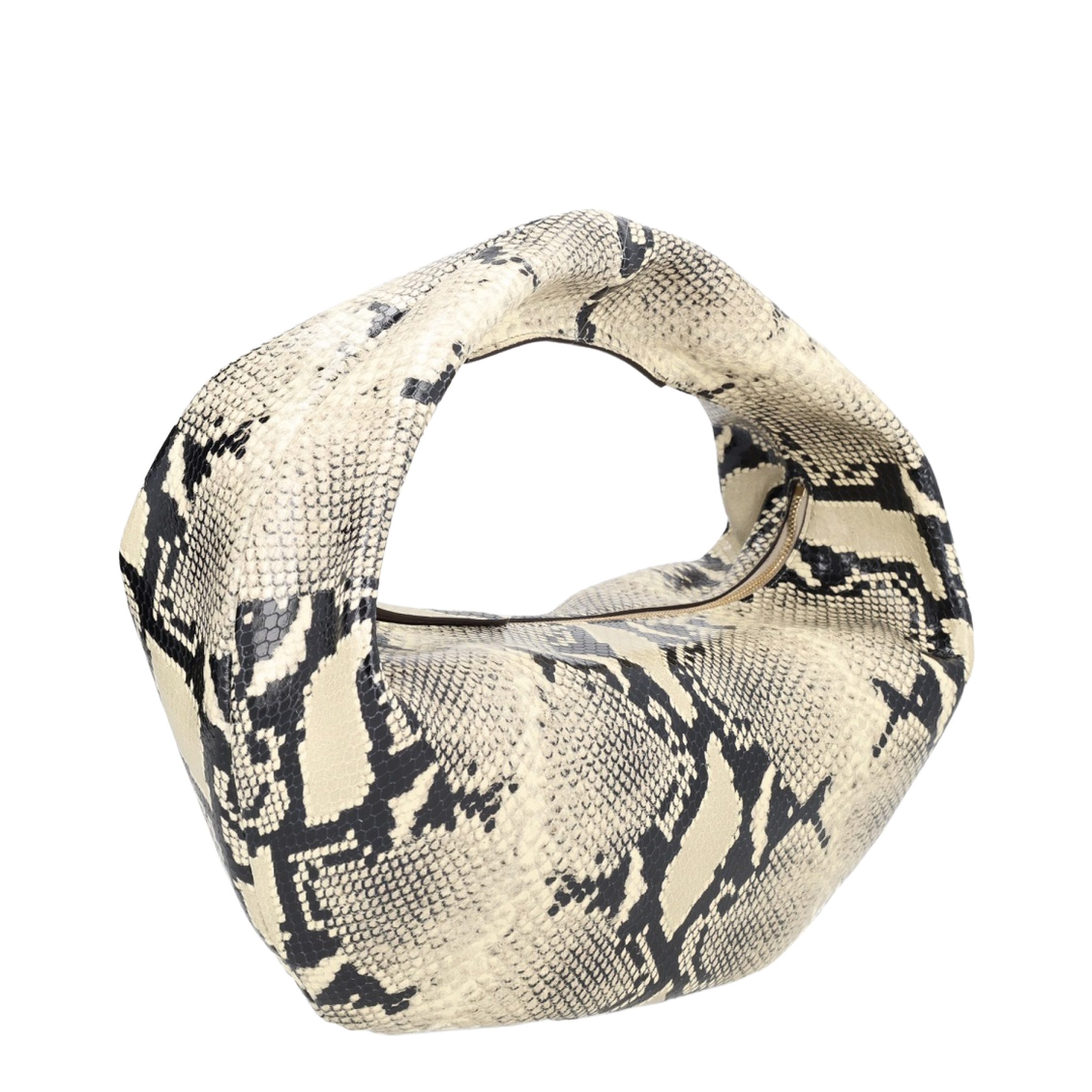 Medium Snake Leather Bag - Beige