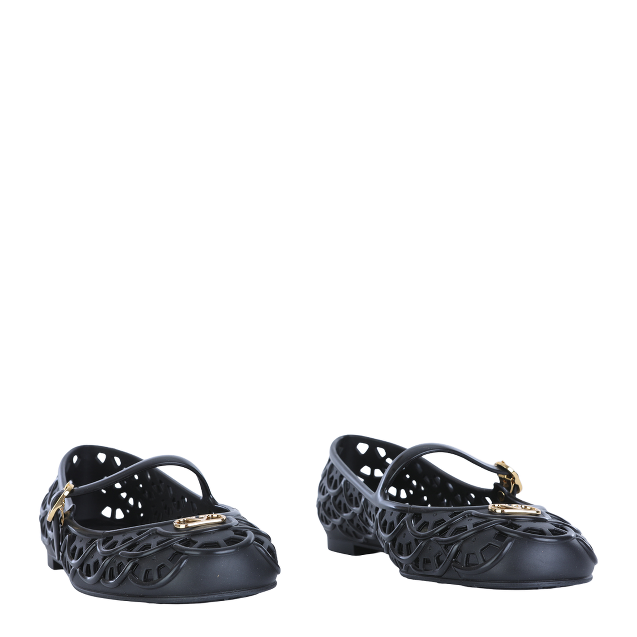 Black VLogo Signature Rubber Ballet Flats