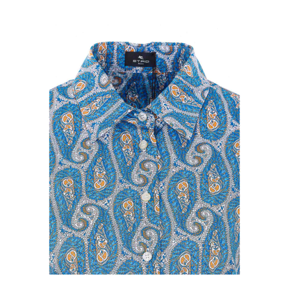 Light Blue Shirt With Frontal Buttons Closure