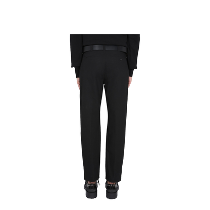 Drawstring-hem cotton trousers