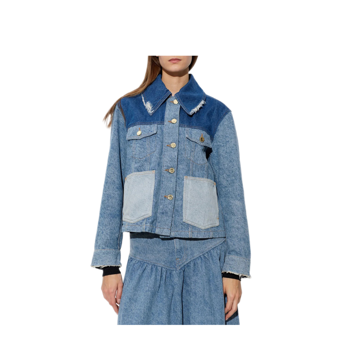 MAYFEYR - Ganni - Patchwork Denim Short Jacket - A1010180567