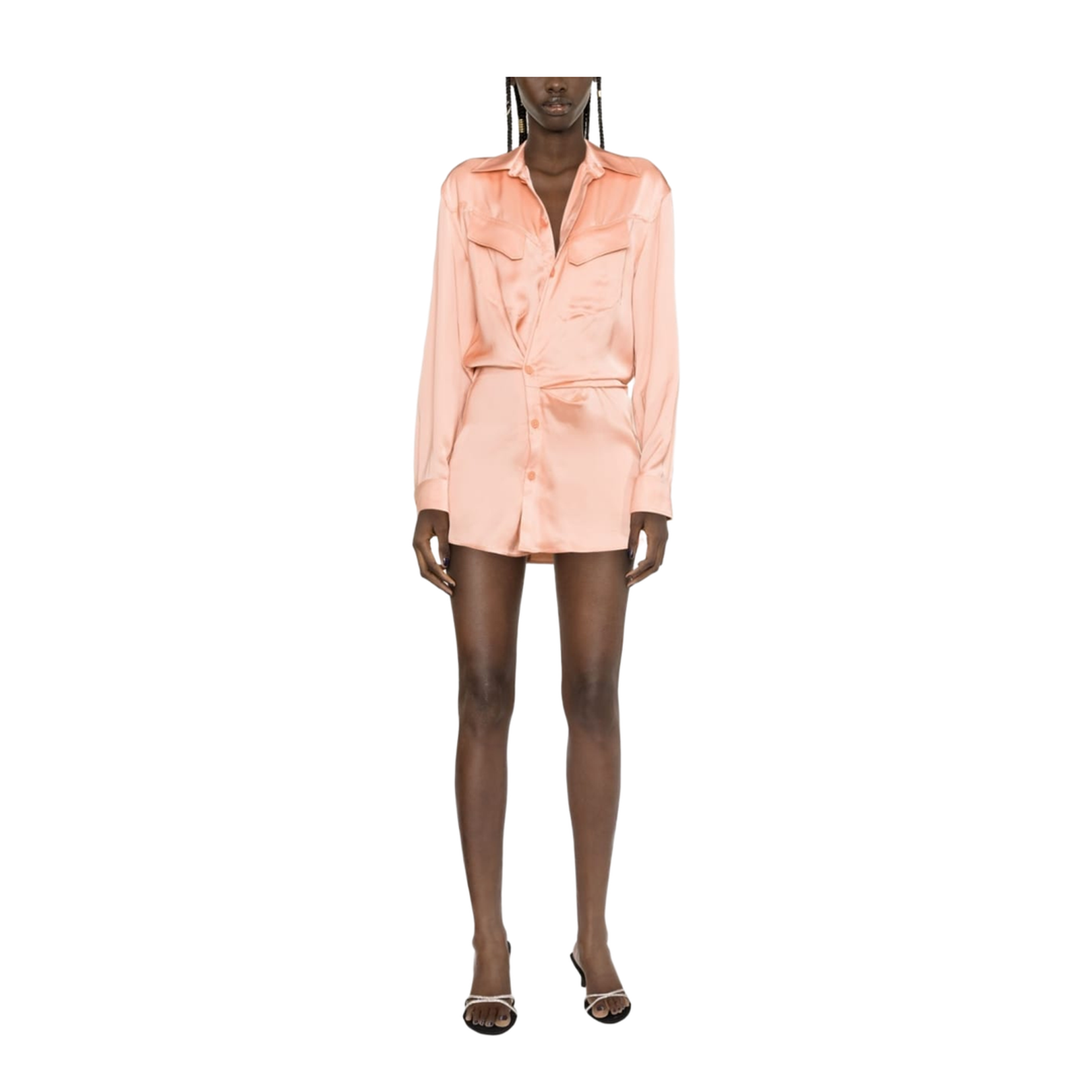 Twist-Detail Shirt Dress
