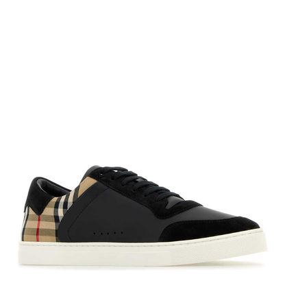 Check and Leather Sneaker