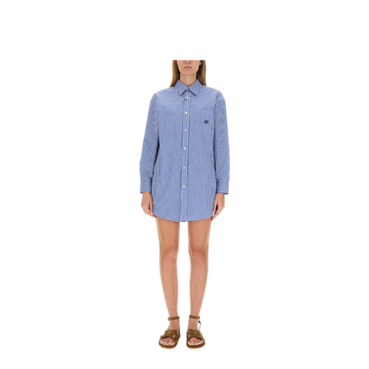 Cotton Shirt with Frontal Logo Embroidery