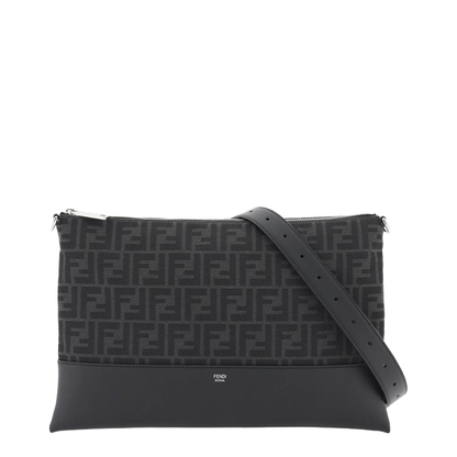 Diagonal Medium Leather Crossbody Bags - Black