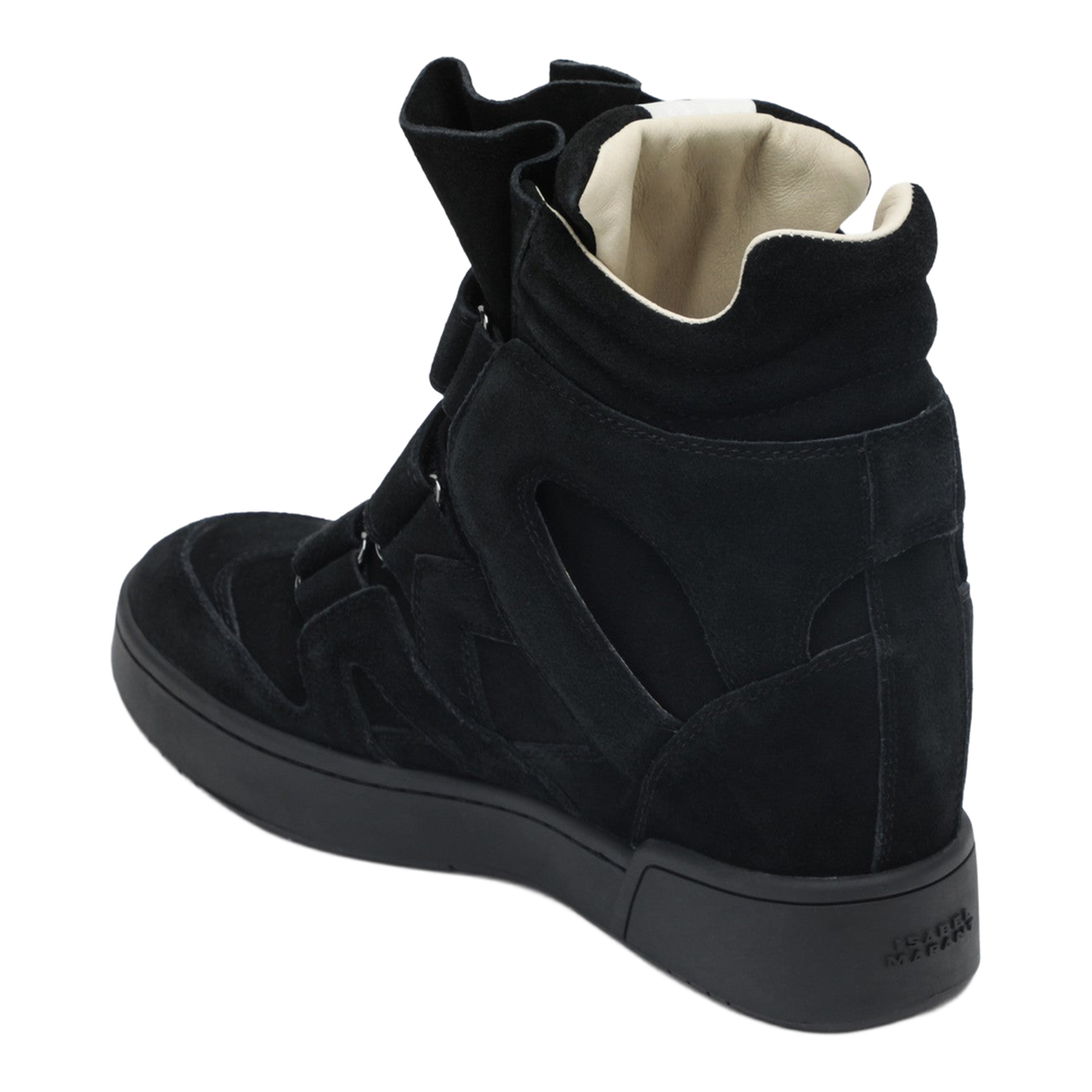 Bekett wedge sneakers in black suede