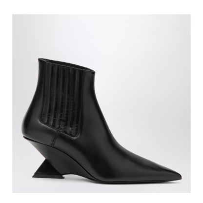 MAYFEYR - The Attico - Cheope Wedge-Hell Ankle Boots In Black Calfskin - 261WSH00921LBT019AA100