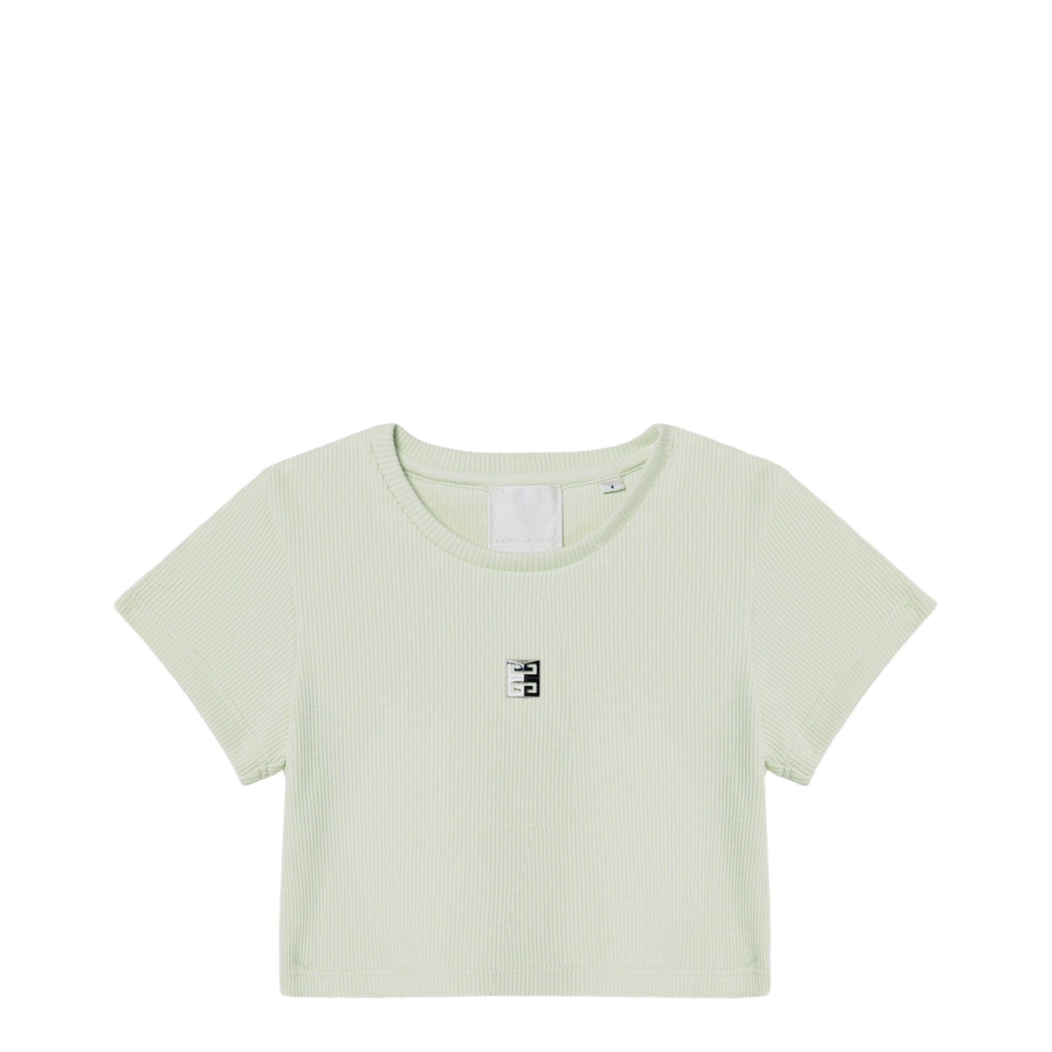 Light Green Ribbed Cropped T-Shirt