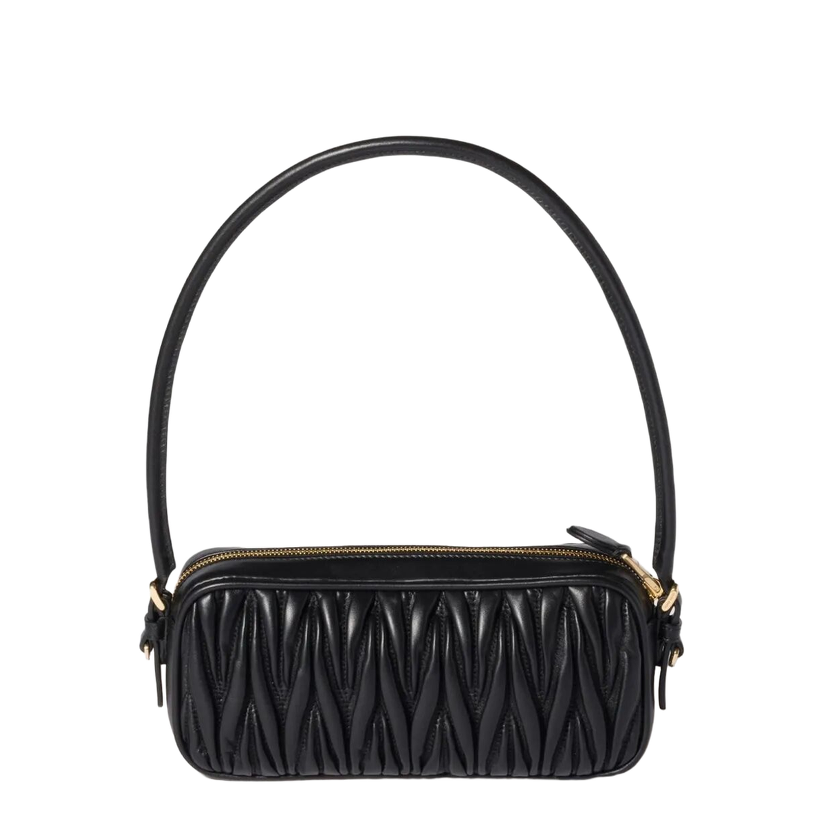 Black Matelassé Nappa Leather Pouch