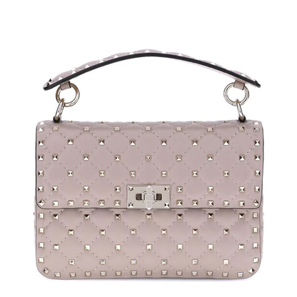 Antique Pink Nappa Leather Medium Rockstud Spike Handbag
