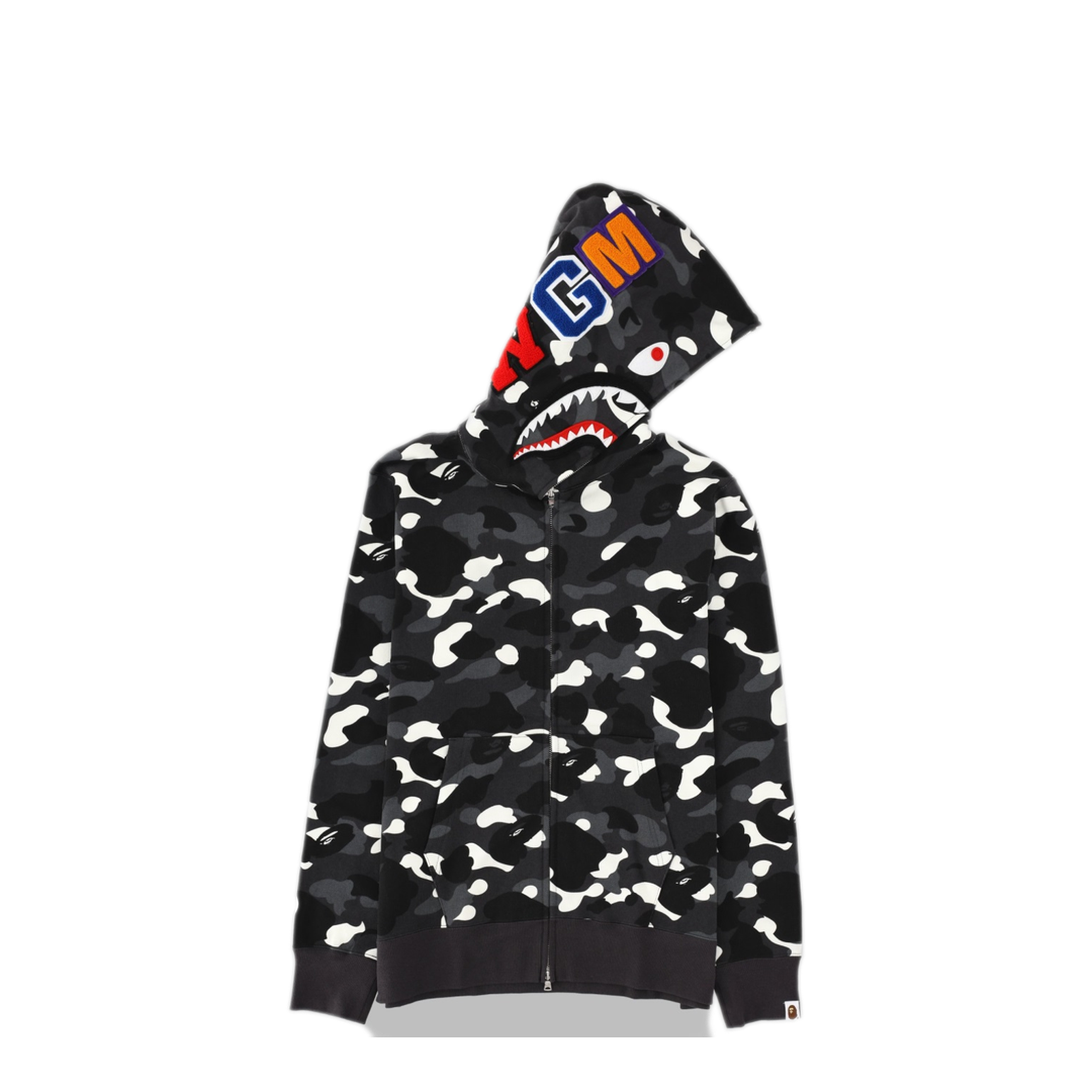 MAYFEYR - A BATHING APE - Shark Hoodie With Zip And Hood - 001ZPM301302MBLACK