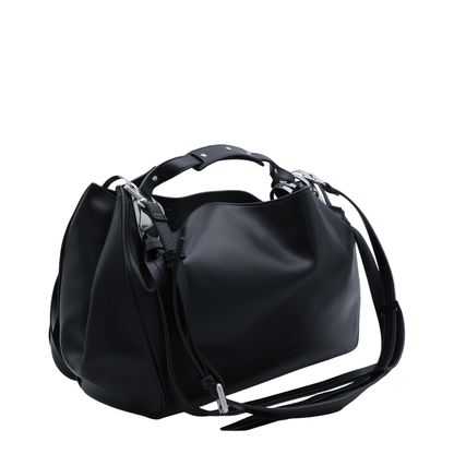 Knot-D Medium Polyurethane Top-Handle Bag - Black