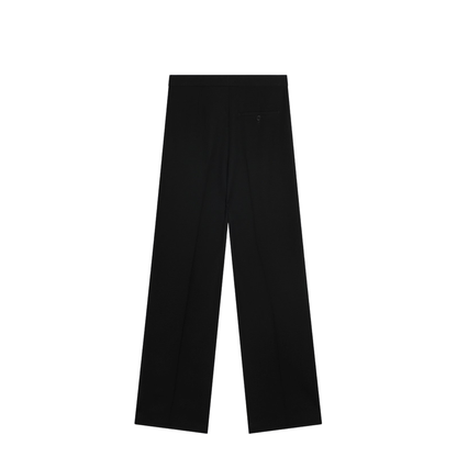 Straight-leg wool trousers