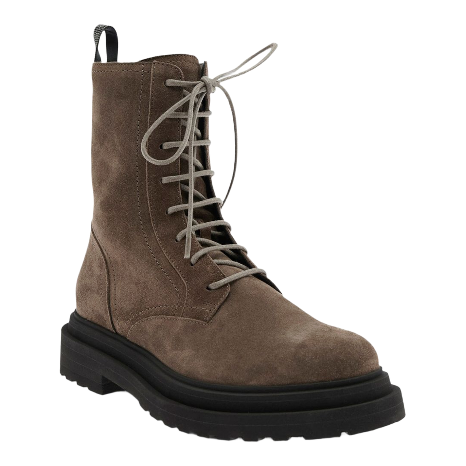 Suede Combat Boots