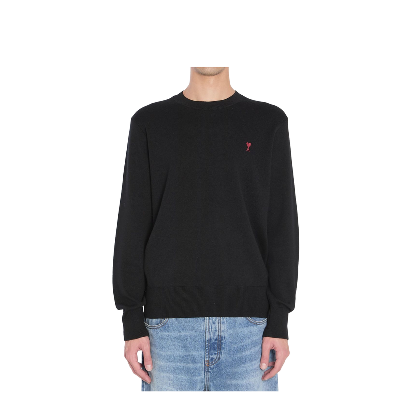Black Wool Crewneck Sweater